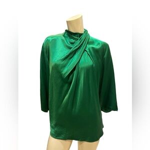Zara satin effect Emerald Blouse